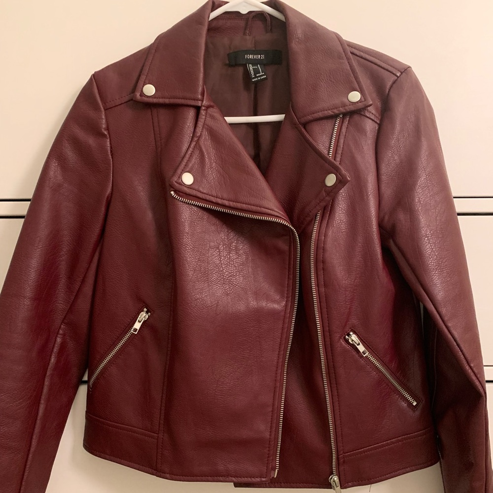 Maroon Leather Jacket